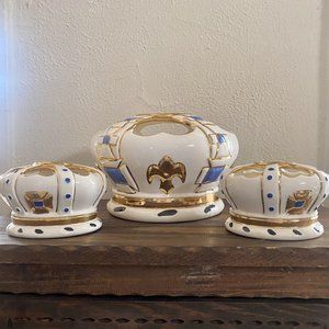 Antique 3-Piece Crown Set | Stewart B. McCulloch Pottery & Jane Ellis Design